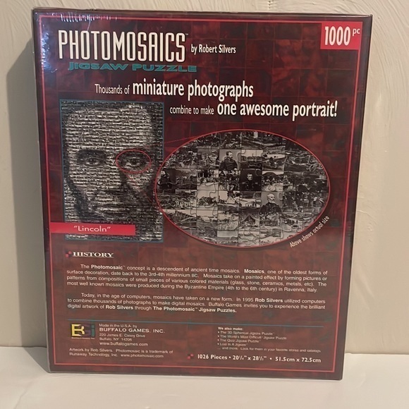 Photomosaics By Robert Silvers "Lincoln" New Jigsaw‎ Puzzle - Picture 2 of 3
